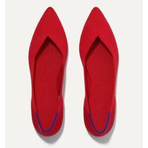 Rothy’s The Point Toe Ballet Flat Slip-On Soft Flexible in Red Size 10.5W